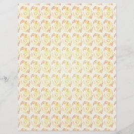 Papel de Scrapbook de Rosas Abstratas Amarelas Pág