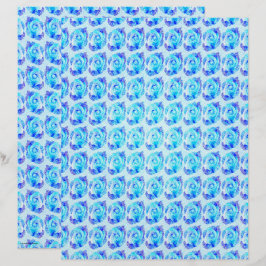 Papel de Scrapbook de Rosas Abstratas Azuis Página