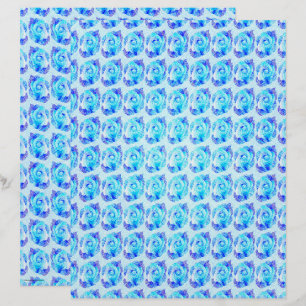 Papel de Scrapbook de Rosas Abstratas Azuis Página