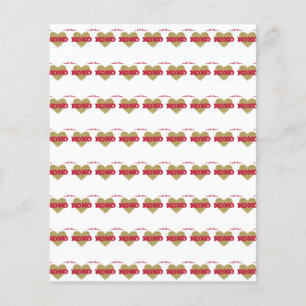 Papel de Scrapbook de São Valentim Vermelho e Dour