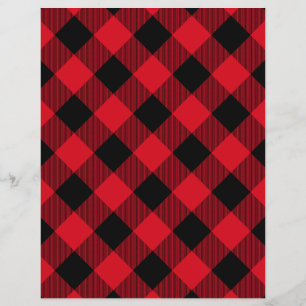 Papel de scrapbook de Xadrez de Buffalo Vermelho N