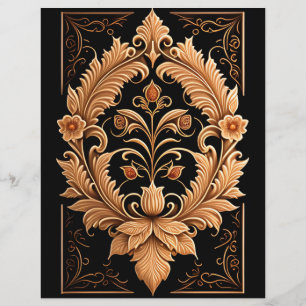 Papel de Scrapbook de Xilogravura Jacobeana Orname