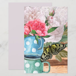 Papel de scrapbook decoupage de jardim em aquarela