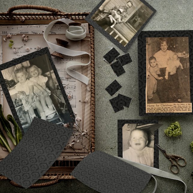 Papel de scrapbook do Artesanato preto Damasco esc (Criador carregado)