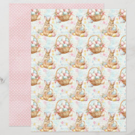 Papel de Scrapbook do Coelho da Páscoa Vintage