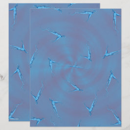 Papel de Scrapbook do Homem Ginseng Azul Página 2