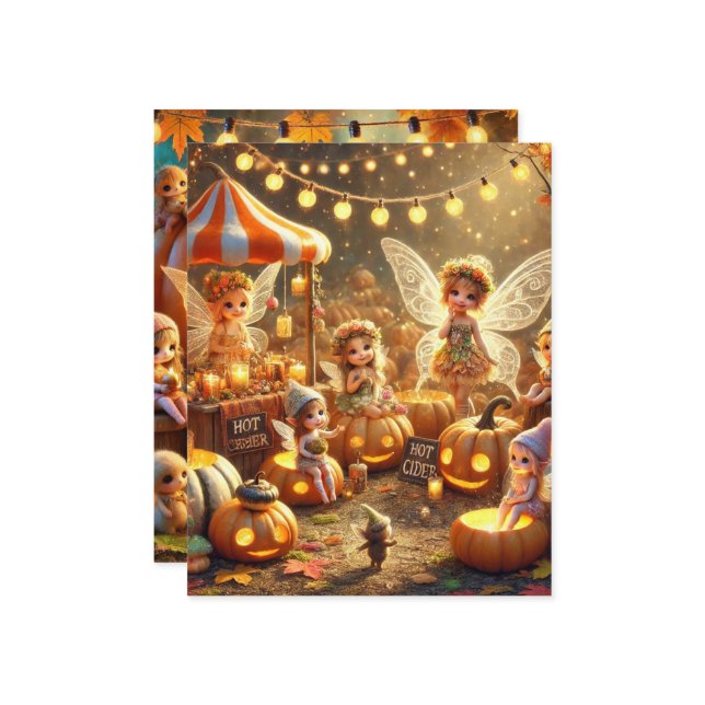 Papel de Scrapbook do Mercado de Fadas Caprichosas (Frente/Verso In Situ)