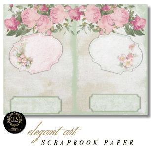 Papel de Scrapbook Efêmeras Florais Vintage #11