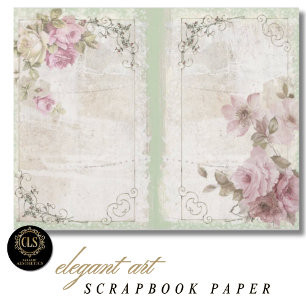 Papel de Scrapbook Efêmeras Florais Vintage #4