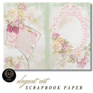 Papel de Scrapbook Efêmeras Florais Vintage #5