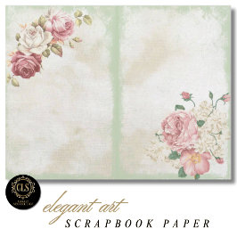 Papel de Scrapbook Efêmeras Florais Vintage #9