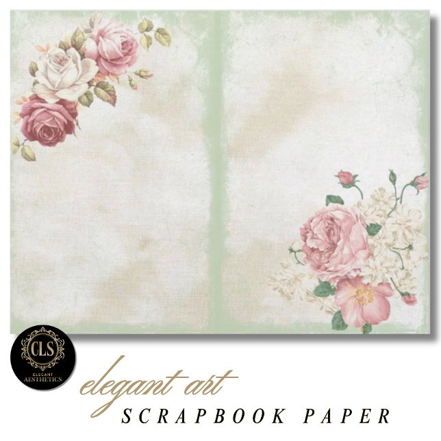 Papel de Scrapbook Efêmeras Florais Vintage #9 (Decoupage Paper – Vintage Floral Ephemera 9)