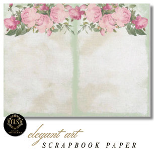 Papel de Scrapbook Efêmero Floral Vintage #12
