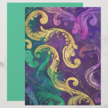 Papel de Scrapbook Elegantes Espirais e Floreios
