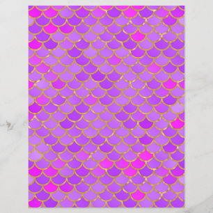 Papel de Scrapbook Escamas de Sereia Multicolorido