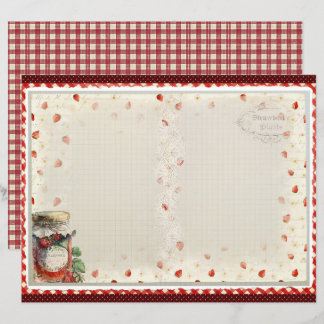 Papel de Scrapbook Fazenda de Morango Vintage