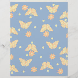 Papel de scrapbook Flor & Borboleta