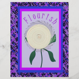 Papel de Scrapbook Flor de Prosperidade Roxa 2 Lad