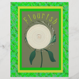 Papel de Scrapbook Flor de Prosperidade Verde Pági