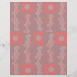 Papel de Scrapbook Flor de Rabisco Pêssego