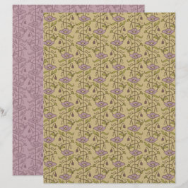 Papel de Scrapbook Floral Art Nouveau