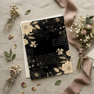 Papel de Scrapbook Floral Bege Preto Vintage com L