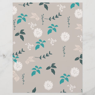 Papel de scrapbook floral cinza