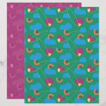 Papel de Scrapbook Floral em Nuvem