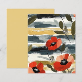 Papel de Scrapbook Floral Papoula Abstrata Vermelh
