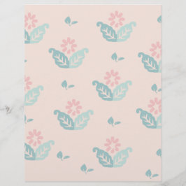 Papel de Scrapbook Floral Pastel