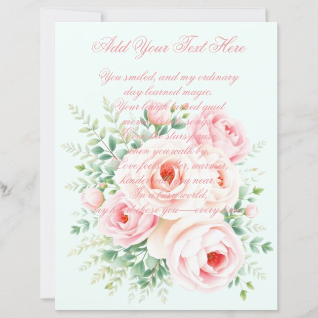 Papel de Scrapbook Floral Personalizado (Frente)