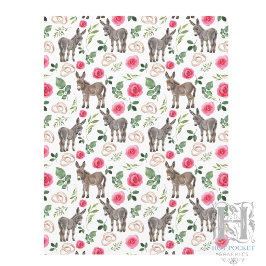 Papel de Scrapbook Floral Rosa Burro Rústico