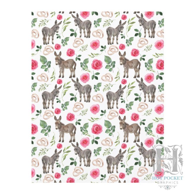 Papel de Scrapbook Floral Rosa Burro Rústico (Criador carregado)
