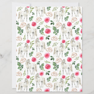 Papel de Scrapbook Floral Rosa Rústico Equestre