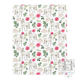 Papel de Scrapbook Floral Rosa Rústico Equestre
