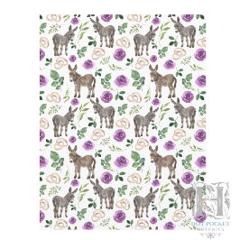 Papel de Scrapbook Floral Roxo Burro Rústico