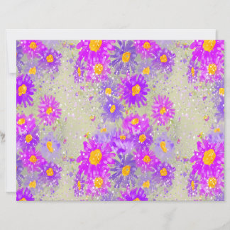 Papel de Scrapbook Floral Roxo e Rosa Daisy