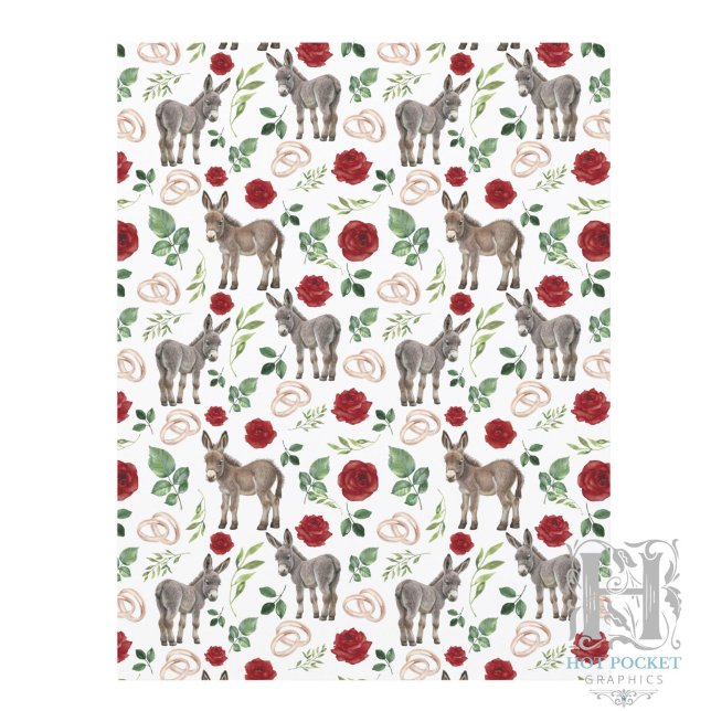 Papel de Scrapbook Floral Vermelho Burro Rústico (Criador carregado)