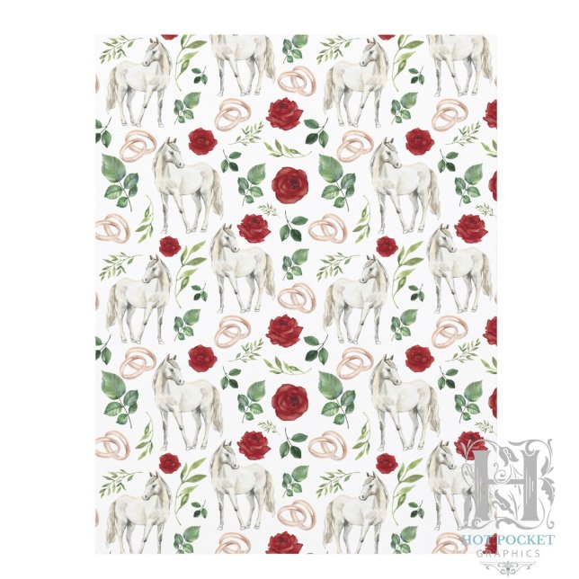 Papel de Scrapbook Floral Vermelho Rústico Equestr (Criador carregado)