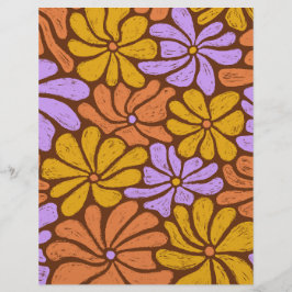 Papel de Scrapbook Flores Groovy