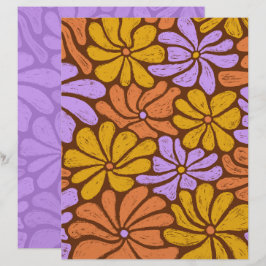 Papel de Scrapbook Flores Groovy