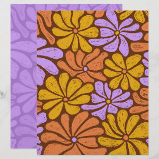 Papel de Scrapbook Flores Groovy