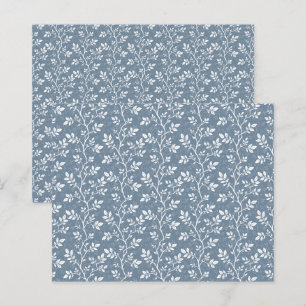 Papel de Scrapbook Folhas Subindo Ramos Azul Empoe