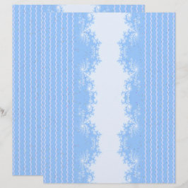 Papel de Scrapbook Fractal Natal Azul Pastel