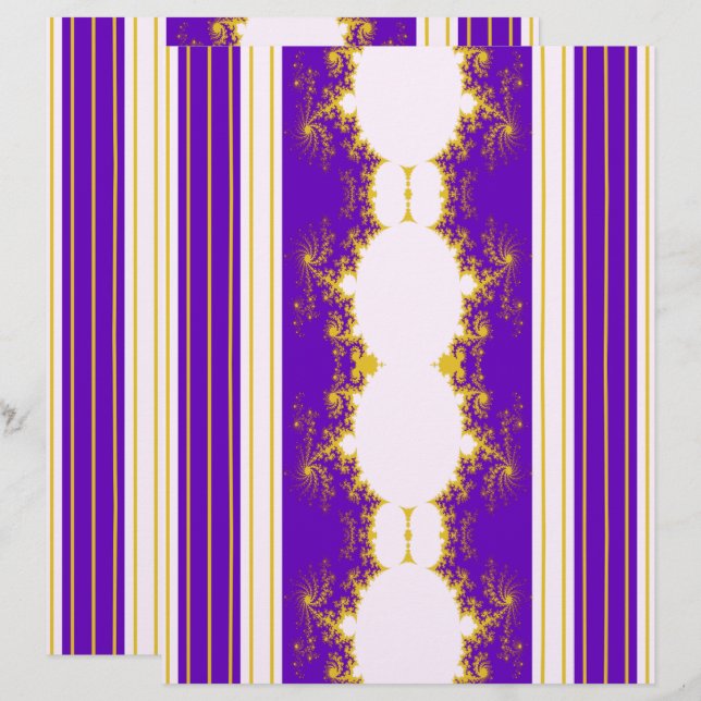 Papel de Scrapbook Fractal Natal Roxo (Frente/Verso)