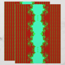 Papel de Scrapbook Fractal Natal Vermelho & Verde