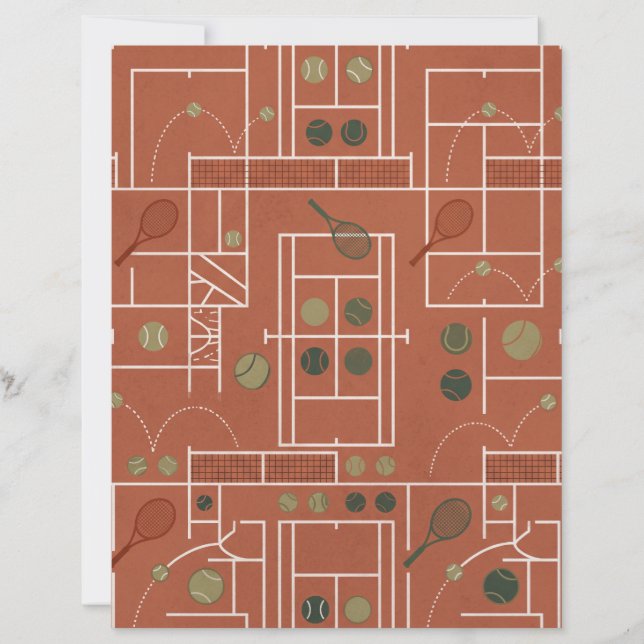 Papel de Scrapbook Geométrico de Tênis em Quadra d (Frente)