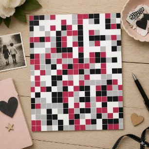 Papel de Scrapbook Geométrico Magenta Diversão Mod