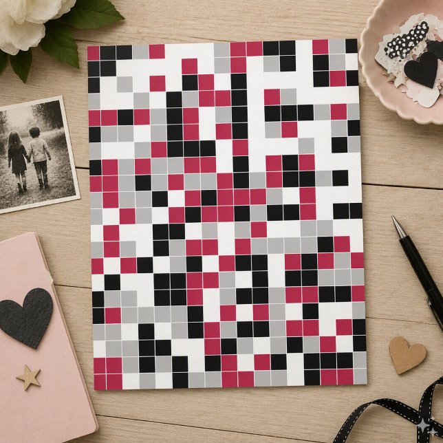 Papel de Scrapbook Geométrico Magenta Diversão Mod (Criador carregado)
