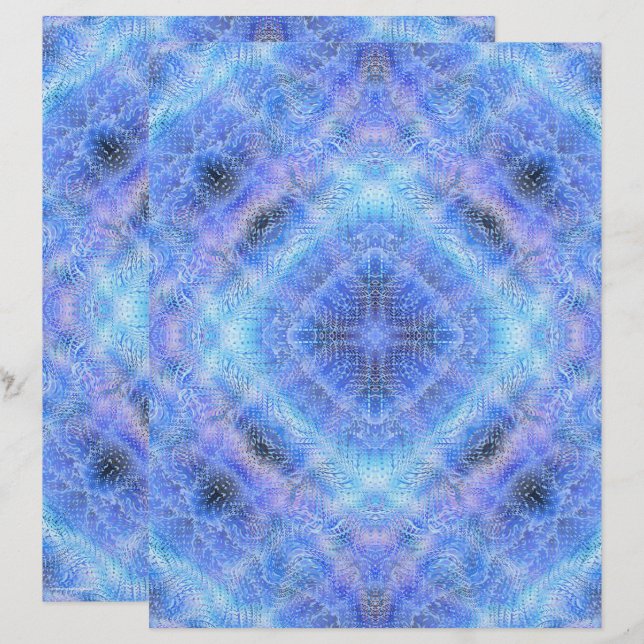 Papel de Scrapbook Jardim Azul Sereno 2 Lados Pági (Frente/Verso)